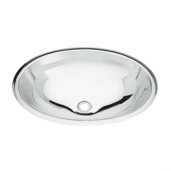 LAVABO OVAL DE SOBREPOR EM ACO INOX ALTO BRILHO 40X30CM