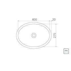 LAVABO OVAL DE SOBREPOR EM ACO INOX ACETINADO 44X31CM