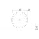 LAVABO SEMICIRCULAR DE SOBREPOR EM ACO INOX ACETINADO 38CM