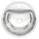LAVABO SEMICIRCULAR DE SOBREPOR EM ACO INOX ALTO BRILHO 38CM