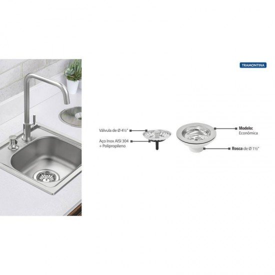 VALVULA 4 1/2 PARA PIAS E CUBAS TRAMONTINA