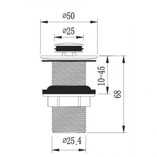 VALVULA POP-UP1  PARA CUBAS LAVABO TRAMONTINA