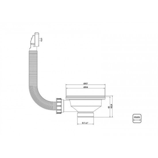 VÁLVULA TRAMONTINA ECONÔMICA 4 1/2 COM ESCAPE EM AÇO INOX POLIDO E POLIPROPILENO PARA PIAS E CUBAS
