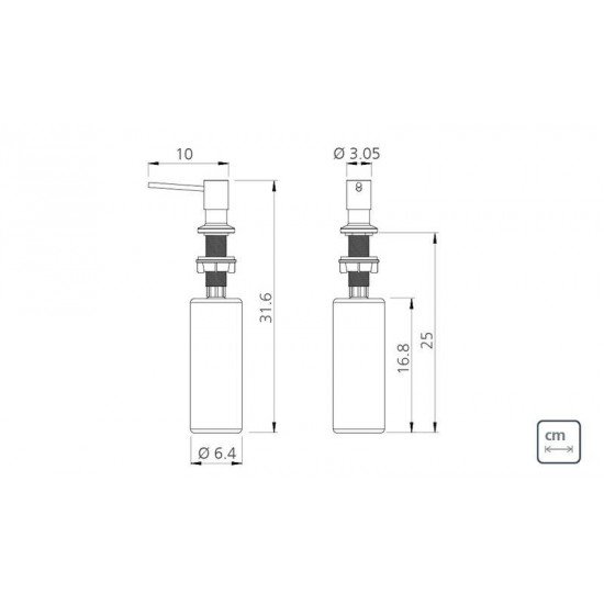 DOSADOR DE SABÃO EM AÇO INOX GOLD COM RECIPIENTE PLÁSTICO 500 ML COM REVESTIMENTO PVD TRAMONTINA