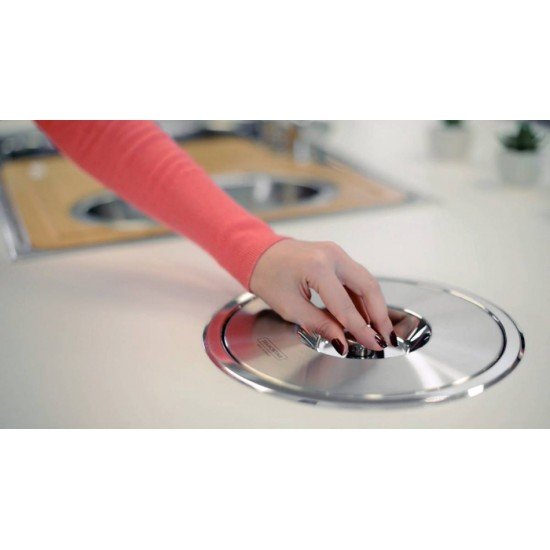 LIXEIRA DE EMBUTIR TRAMONTINA EM ACO INOX COM BALDE PLASTICO 5 LITROS TRAMONTINA