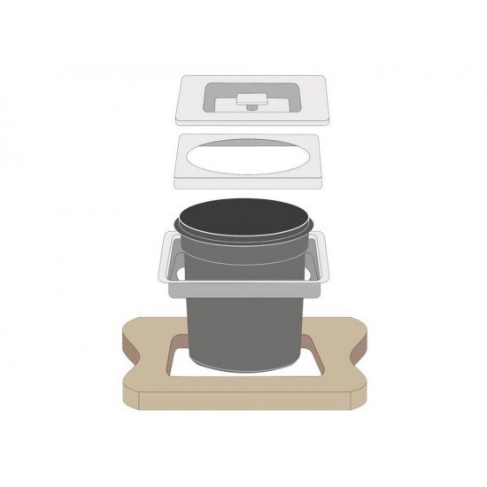 LIXEIRA INOX EMBUT CLEAN SQUARE 5L TRAMONTINA
