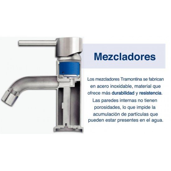 MISTURADOR MONOCOMANDO EM AÇO INOX E BICA ARTICULADA TRAMONTINA