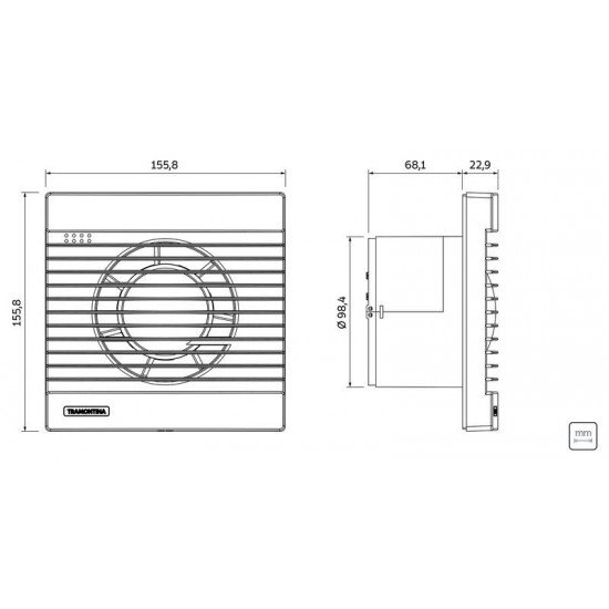 EXAUSTOR PARA BANHEIRO BA 100 TRAMONTINA