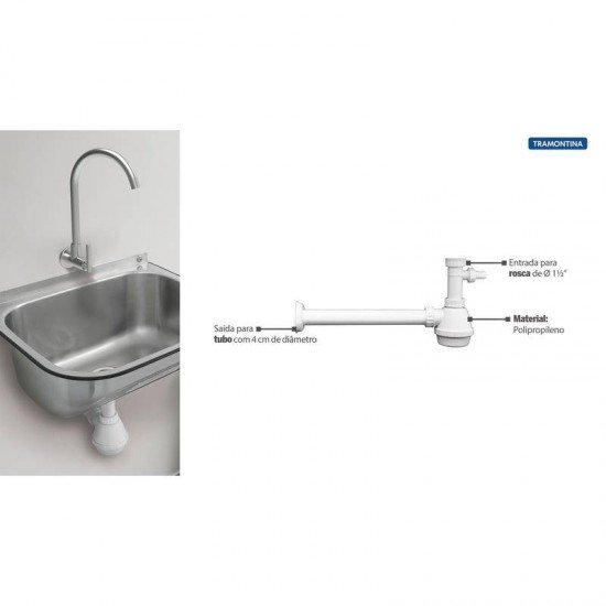 SIFAO SIMPLES TRAMONTINA EM POLIPROPILENO PARA PIAS CUBAS E TANQUES