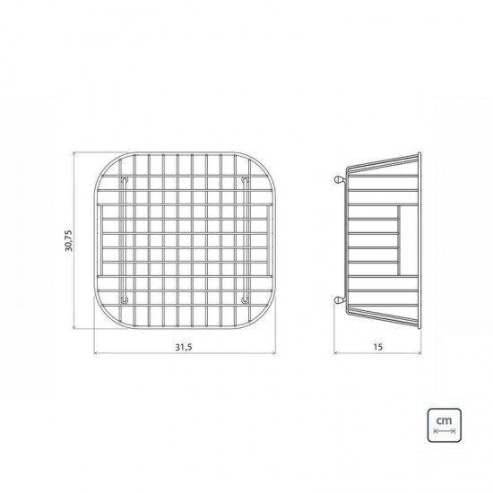 CESTA AUXILIAR TRAMONTINA QUADRADA EM ARAME CROMADO PARA CUBAS E PIAS 31,5X30,8CM