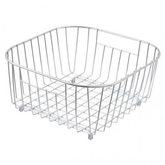 CESTA AUXILIAR TRAMONTINA QUADRADA EM ARAME CROMADO PARA CUBAS E PIAS 31,5X30,8CM