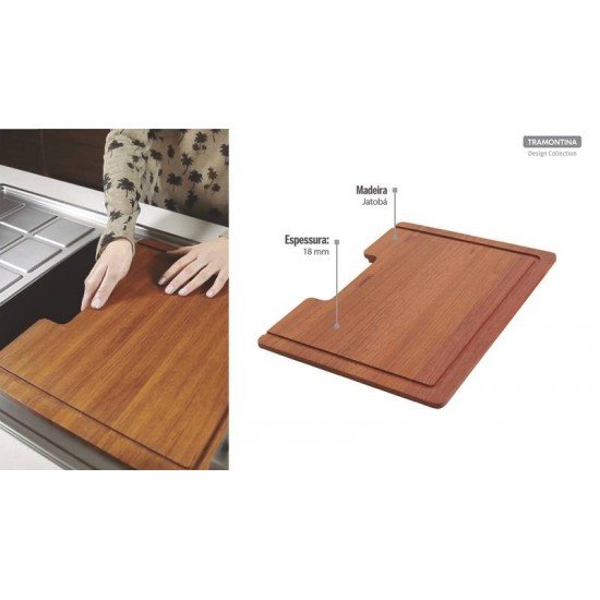 TABUA DESIGN COLLECTION ACESSORIOS EM MADEIRA JATOBA 42X32 CM TRAMONTINA