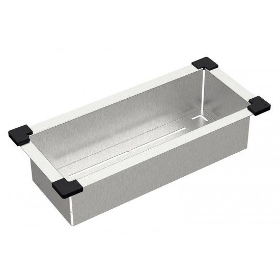 CESTO COADOR DESIGN COLLECTION ACESSORIOS EM AÇO INOX COM ACABAMENTO SCOTCH BRITE 19X43CM TRAMONTINA