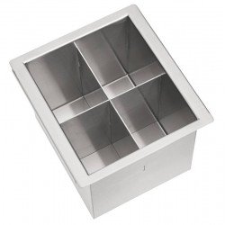 ESCORREDOR PORTA TALHERES EM ACO INOX SCOTCH BRITE PARA SOBREPOR NA CALHA UMIDA 15X16 CM TRAMONTINA