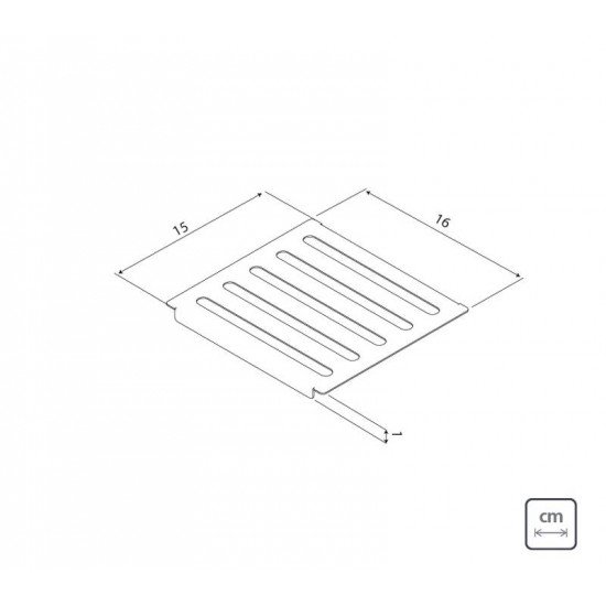 ESCORREDOR TRAMONTINA EM AÇO INOX COM ACABAMENTO SCOTCH BRITE PARA SOBREPOR NO CANAL ORGANIZADOR 15X15 CM