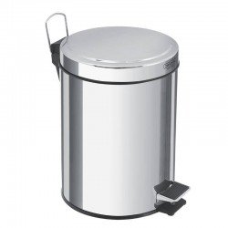 LIXEIRA INOX COM PEDAL TRAMONTINA COM ACABAMENTO POLIDO E BALDE INTERNO REMOVIVEL 5L BRASIL