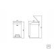 LIXEIRA RETANGULAR PEDAL TRAMONTINA EM ACO INOX ACABAMENTO SCOTCH BRITE BALDE INTERNO REMOVIVEL 15L