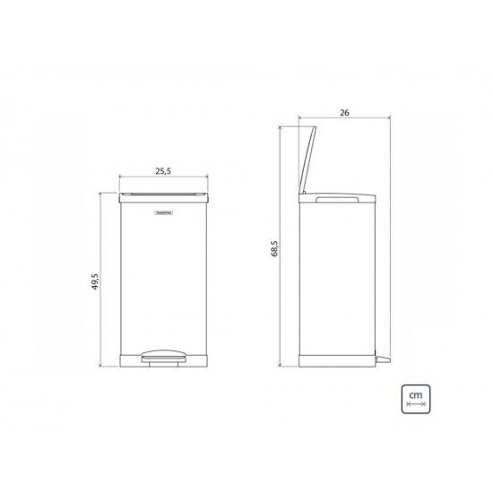 LIXEIRA INOX COM PEDAL QUADRATTA 15L TRAMONTINA