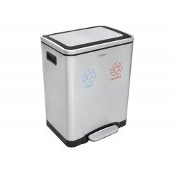 LIXEIRA INOX PEDAL QUAD PLUS 2X15L TRAMONTINA