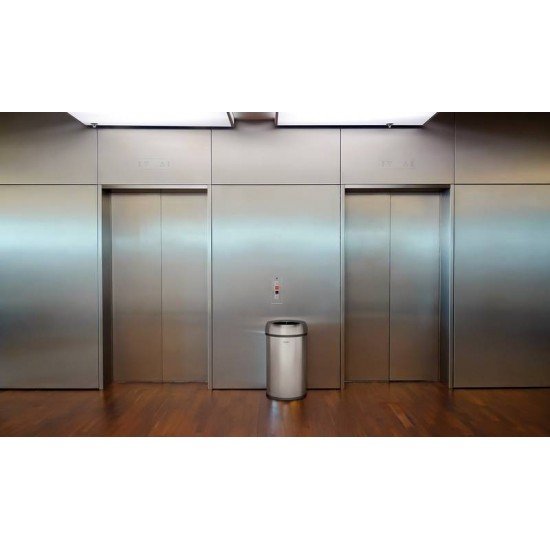 LIXEIRA TRAMONTINA FRIULI EM AÇO INOX COM ACABAMENTO ESCOVADO 65 L SEM TAMPA