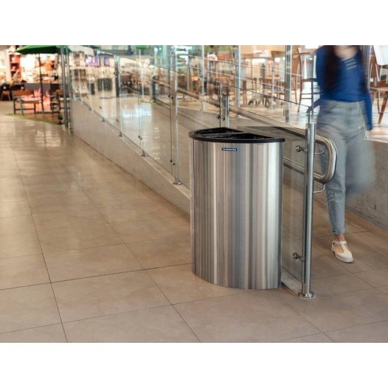 LIXEIRA TRAMONTINA ABRUZZO EM AÇO INOX COM ACABAMENTO SCOTCH BRITE 110 L