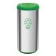 LIXEIRA INOX TRAMONTINA COM ACABAMENTO POLIDO ETAMPA BASCULANTE VERDE EM POLIPROPILENO 40 L