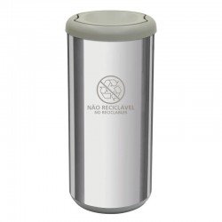 LIXEIRA INOX TRAMONTINA COM ACABAMENTO POLIDO ETAMPA BASCULANTE CINZA EM POLIPROPILENO 40 L