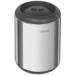LIXEIRA INOX CAPSULA CTAMPA 10 L POLIDO E TAMPA INTELIGENTE EM POLIPROPILENO TRAMONTINA