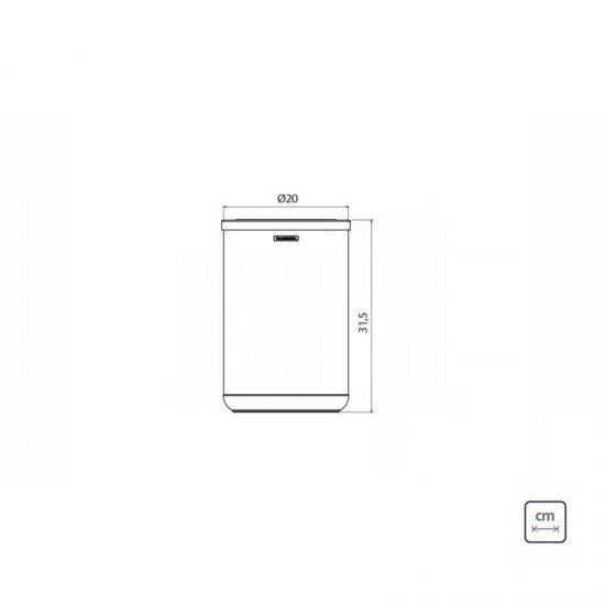 LIXEIRA INOX TRAMONTINA COM TAMPA BASCULANTE ACABAMENTO POLIDO E BASE EM POLIPROPILENO 10L