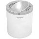 LIXEIRA TRAMONTINA TAMPA BASCULANTE EM ACO INOX ACABAMENTO POLIDO E CORPO EM POLIPROPILENO BRANCO 5L