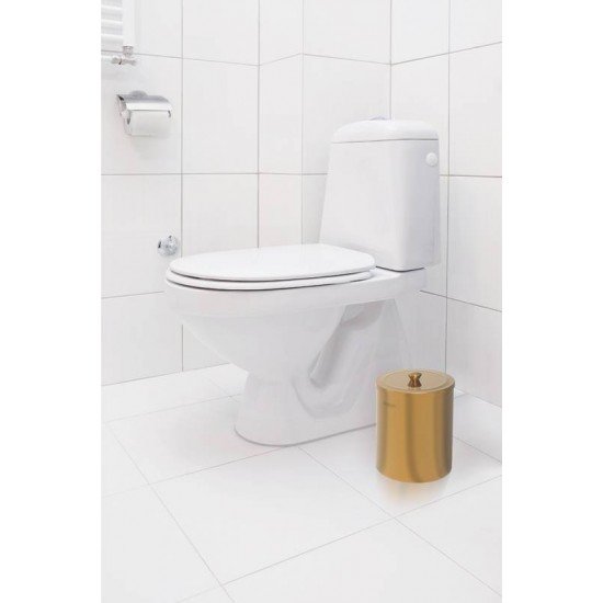 LIXEIRA UTIL EM ACO INOX POLIDO COM REVESTIMENTO GOLD 5 L TRAMONTINA