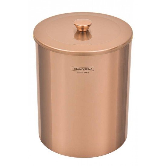 LIXEIRA UTIL EM ACO INOX POLIDO COM REVESTIMENTO ROSE GOLD 5 L TRAMONTINA
