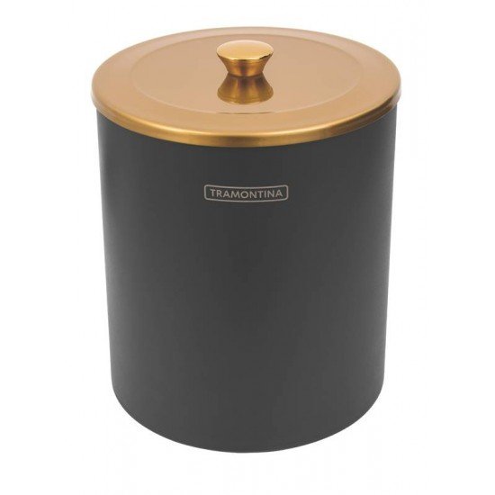 LIXEIRA UTIL GOLD MIX COM BALDE DE PLASTICO PRETO 5L TRAMONTINA