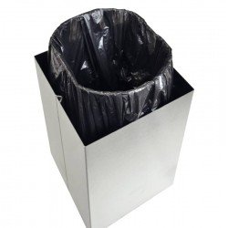 LIXEIRA TRAMONTINA LUZ SLIM EM AÇO INOX 5,5 L COM SUPORTE PARA PAPEL HIGIÊNICO