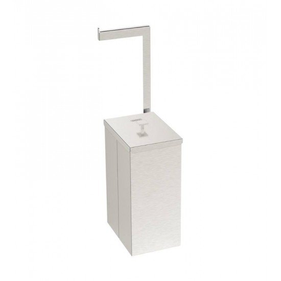 LIXEIRA TRAMONTINA LUZ SLIM EM AÇO INOX 5,5 L COM SUPORTE PARA PAPEL HIGIÊNICO