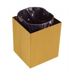 LIXEIRA TRAMONTINA LUZ 4,5 L EM AÇO INOX COM ACABAMENTO SCOTCH BRITE E REVESTIMENTO GOLD A BASE DE VERNIZ