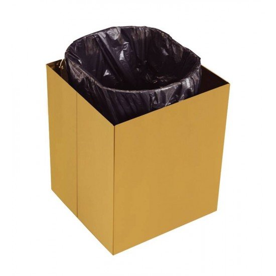 LIXEIRA TRAMONTINA LUZ 4,5 L EM AÇO INOX COM ACABAMENTO SCOTCH BRITE E REVESTIMENTO GOLD A BASE DE VERNIZ