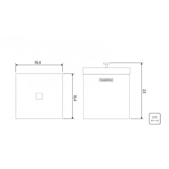 LIXEIRA TRAMONTINA LUZ EM INOX COM ACABAMENTO SCOTCH BRITE E REVESTIMENTO FOSCO BLACK MATTE A BASE DE VERNIZ COM 4,5 L
