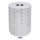 CESTO DE ROUPA BELLA TRAMONTINA ACO INOX ACABAMENTO SCOTCH BRITE RODIZIO E TAMPA BRANCA EM MDF 65KG