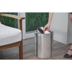 LIXEIRA INOX TRAMONTINA COM ACABAMENTO POLIDO E TAMPA BASCULANTE 12L