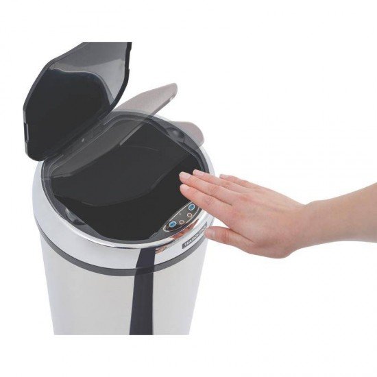 LIXEIRA INOX TRAMONTINA AUTOMATICA COM SENSOR E ACABAMENTO POLIDO 6L