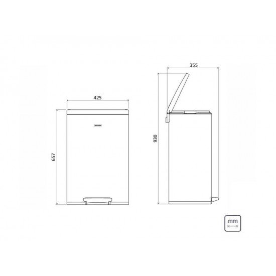LIXEIRA INOX COM PEDAL TIPO D NEW 50L TRAMONTINA