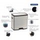 LIXEIRA TRAMONTINA OCTOS EM AÇO INOX COM 02 BALDES REMOVÍVEIS E PEDAL 15 L + 15 L
