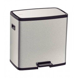 LIXEIRA TRAMONTINA OCTOS EM AÇO INOX COM 02 BALDES REMOVÍVEIS E PEDAL 15 L + 15 L