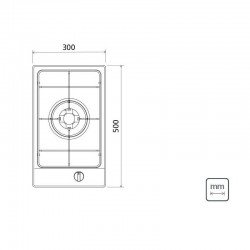 COOKTOP INOX DOMINO TRAMONTINA A GAS 1 BOCA 1GX TRIPLA CHAMA 30