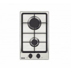 COOKTOP A GAS DOMINO FF 2GX 30 EM AÇO INOX 2 QUEIMADORES TRAMONTINA