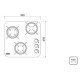 FOGAO COOKTOP TRAMONTINA BRASIL 3 BOCAS 3GG 45
