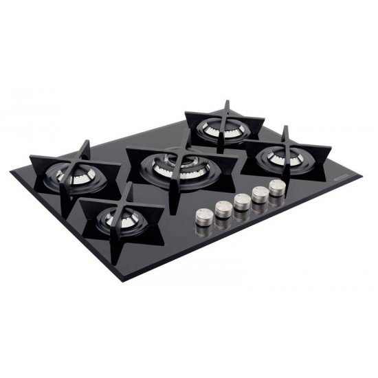 COOKTOP A GAS EM VIDRO TEMPERADO ACEND. AUTOMÁTICO 5 QUEIMADORES TRAMONTINA