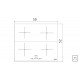 COOKTOP POR INDUÇÃO SQUARE SLIDER B AEI 60 VITROCERAMICO COMANDO 4 AREAS TOUCH TRAMONTINA