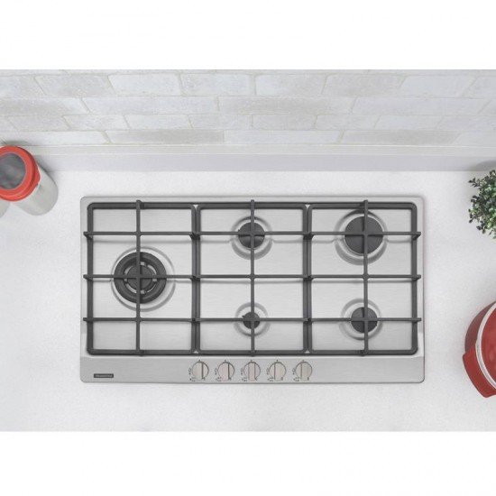 FOGAO COOKTOP TRAMONTINA PENTA PLUS 5 BOCAS TRIPLA CHAMA 5GX TRI HE SAFESTOP 90
